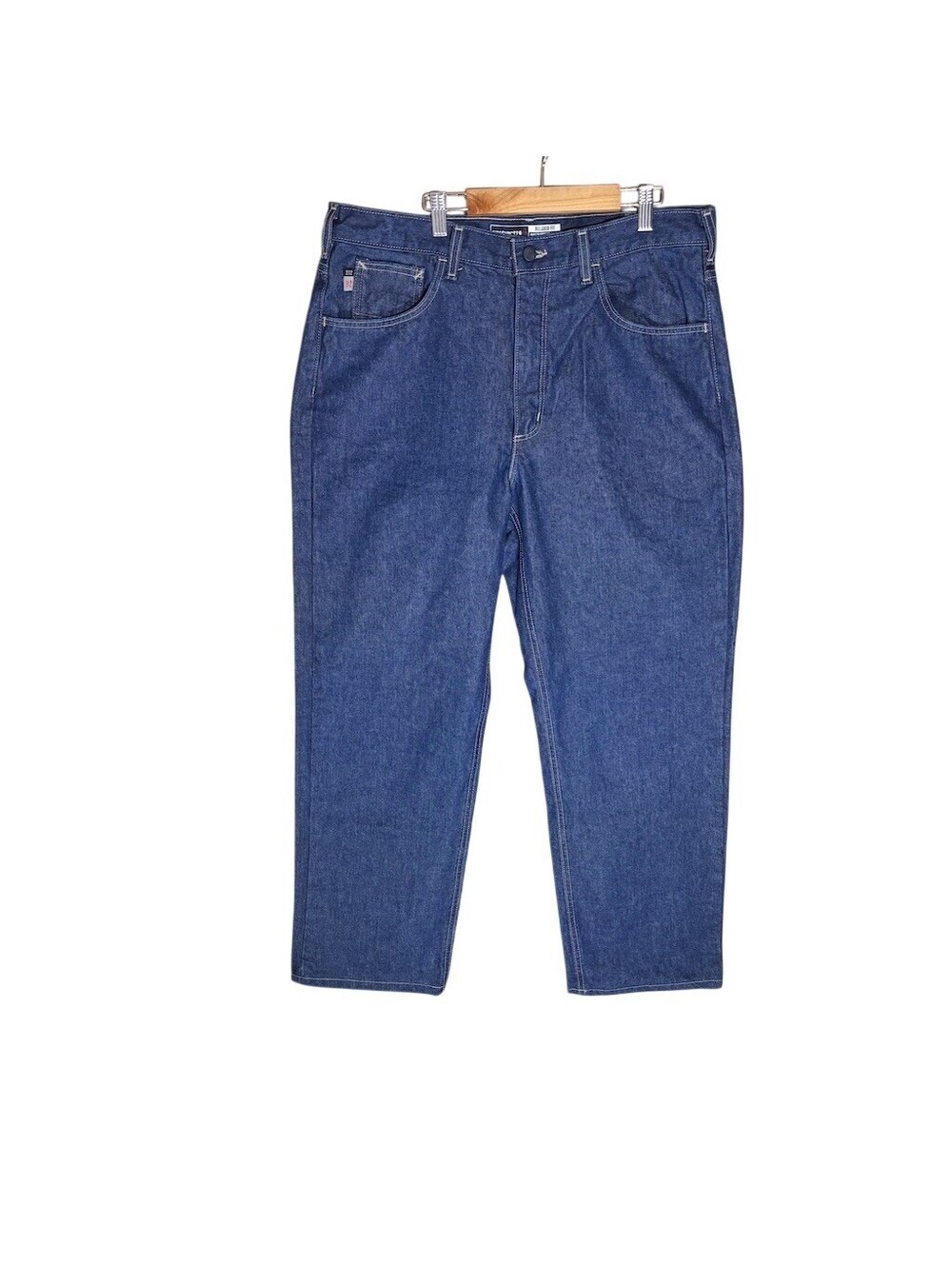 Carhartt Flame Resistant Jeans Men's 36x30 Dark Blue Relaxed Straight Leg